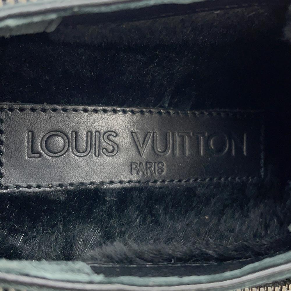 LOUIS VUITTON Tibetan line 2way lace-up boots Black Damier Infini Leather Fur Size 6 1/2