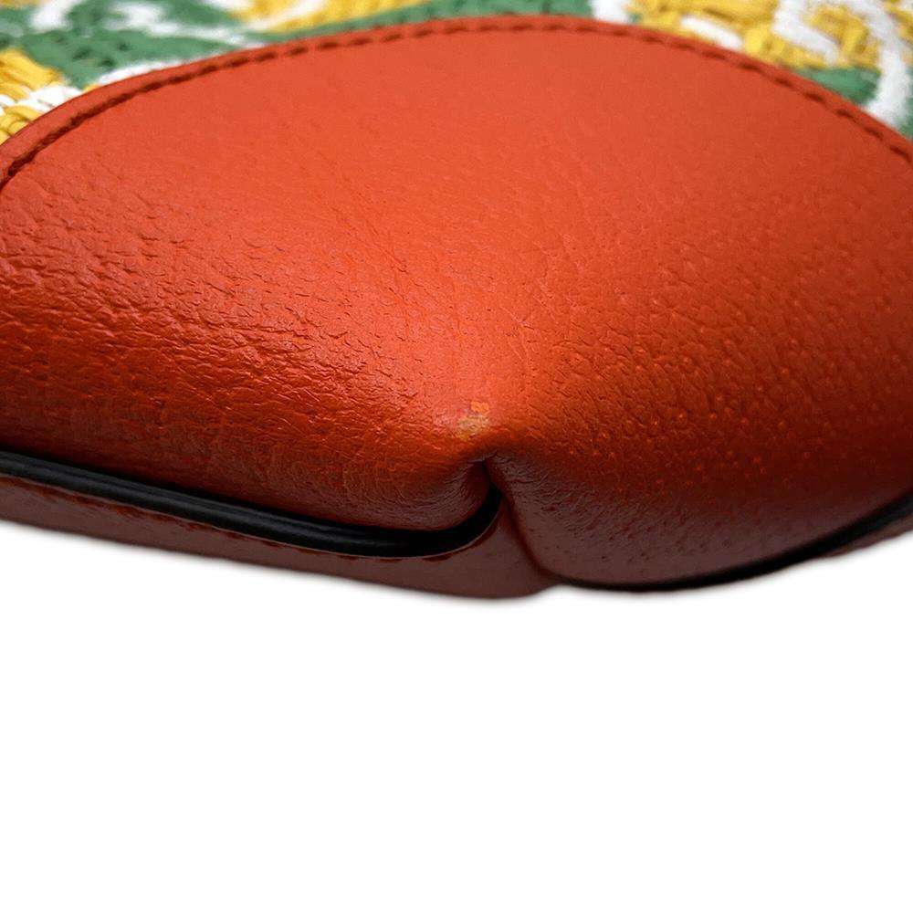 GUCCI GG Pattern Tote OKINAWA Yellow/Green/Orange631685 Raffia Leather