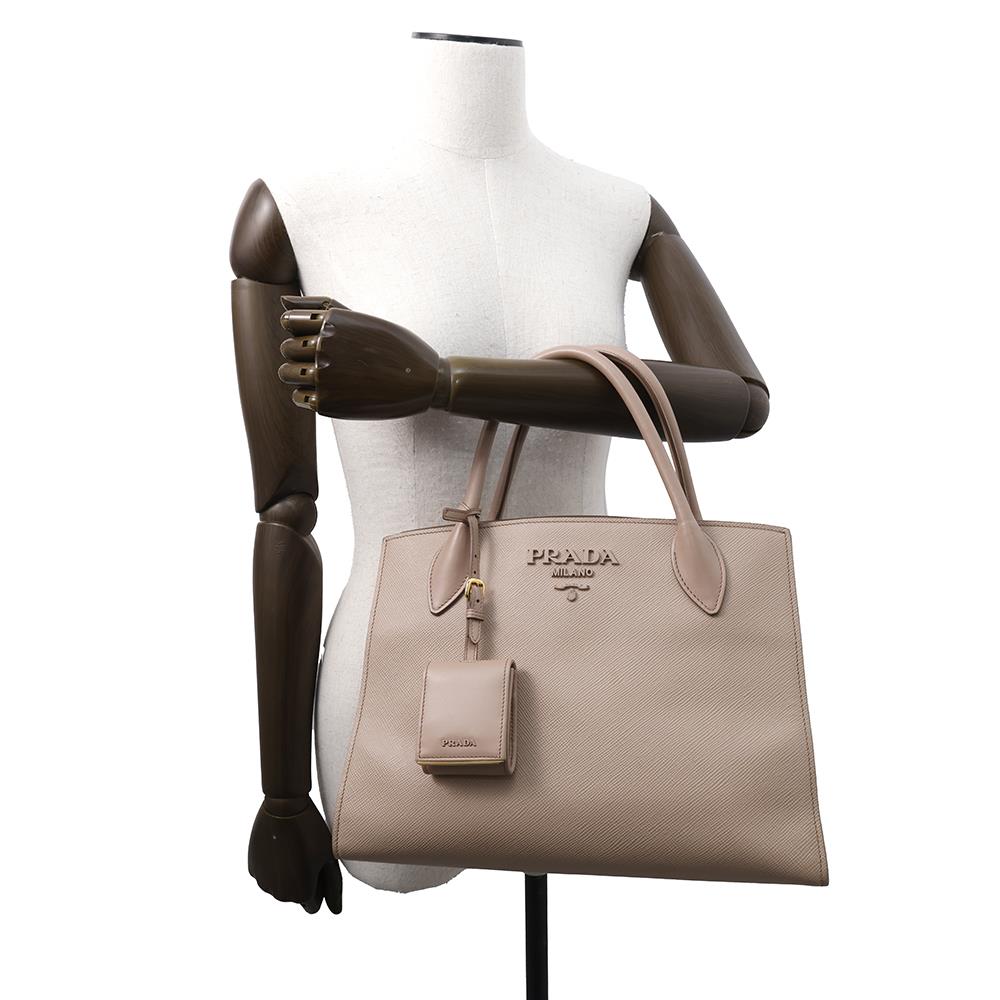 PRADA Mono Chrome 2WAYBag Jasmin Flower1BA155 Leather