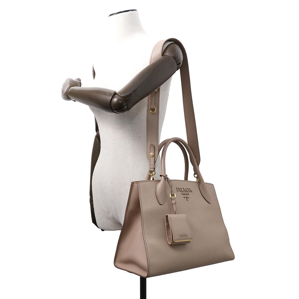 PRADA Mono Chrome 2WAYBag Jasmin Flower1BA155 Leather