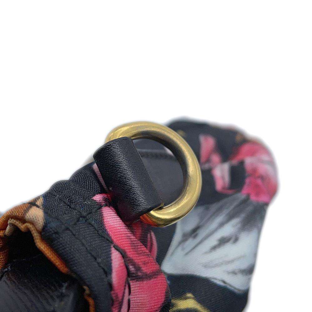PRADA Flower print tote Black/MulticolorB2600F Nylon Leather