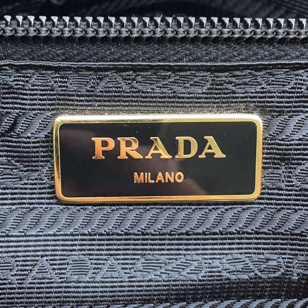 PRADA Flower print tote Black/MulticolorB2600F Nylon Leather