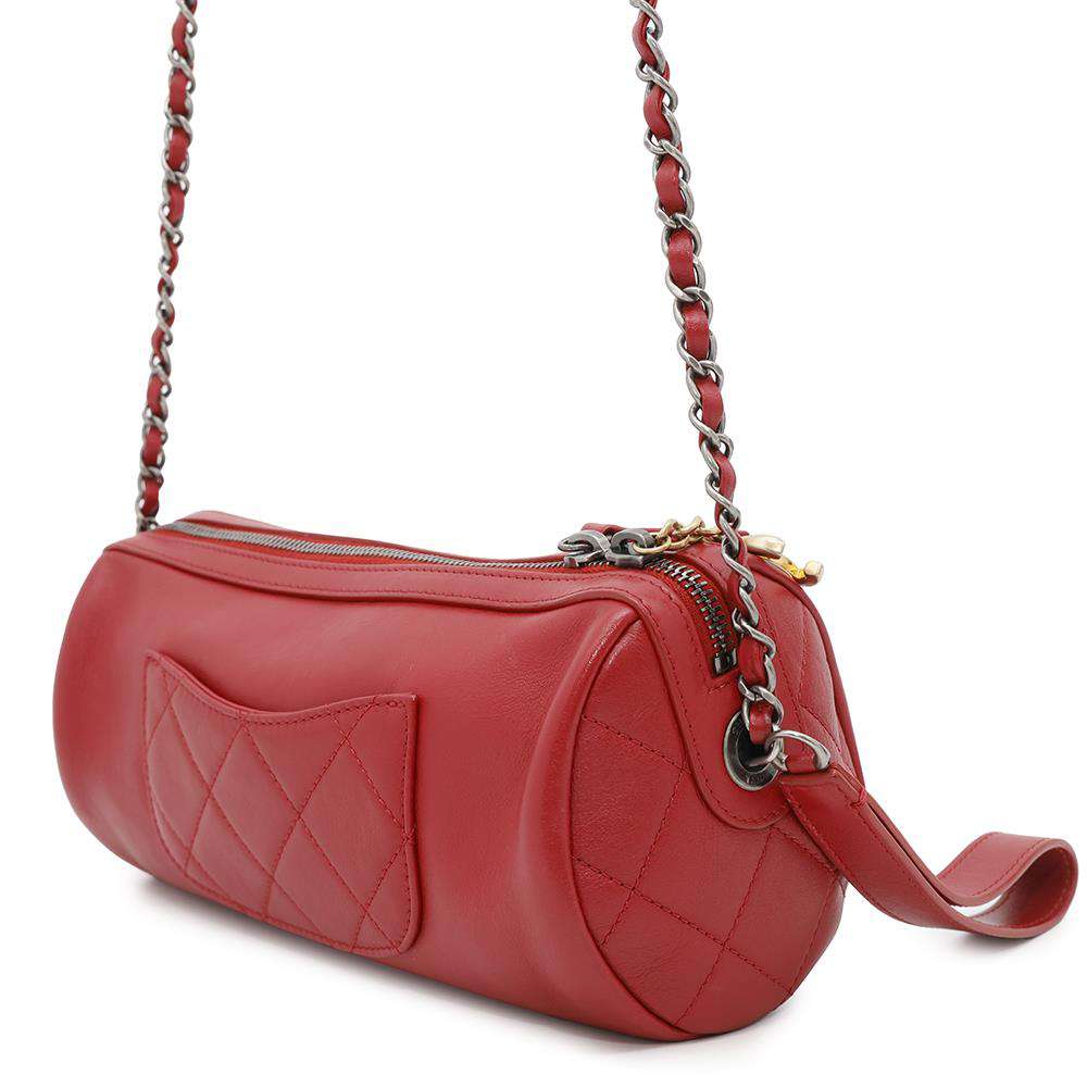 CHANEL Chain logo 2WAY Shoulder Bag RedAS1779 Leather
