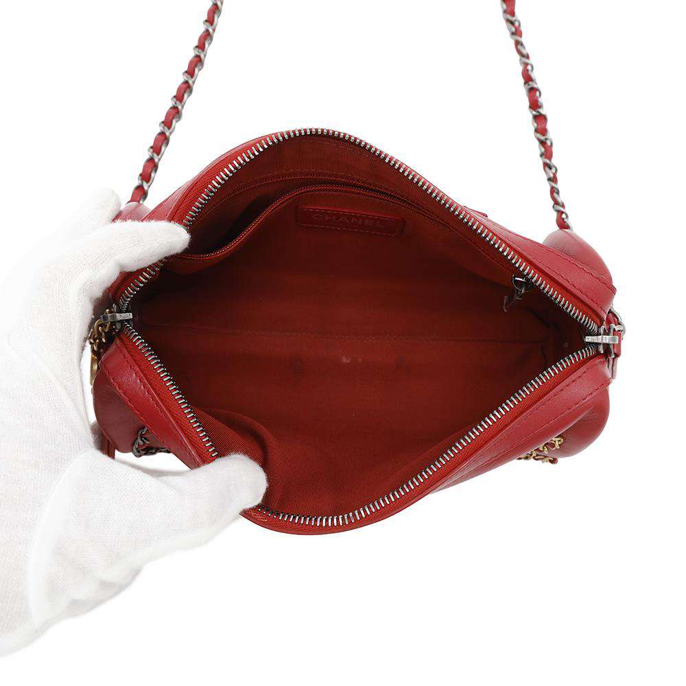CHANEL Chain logo 2WAY Shoulder Bag RedAS1779 Leather