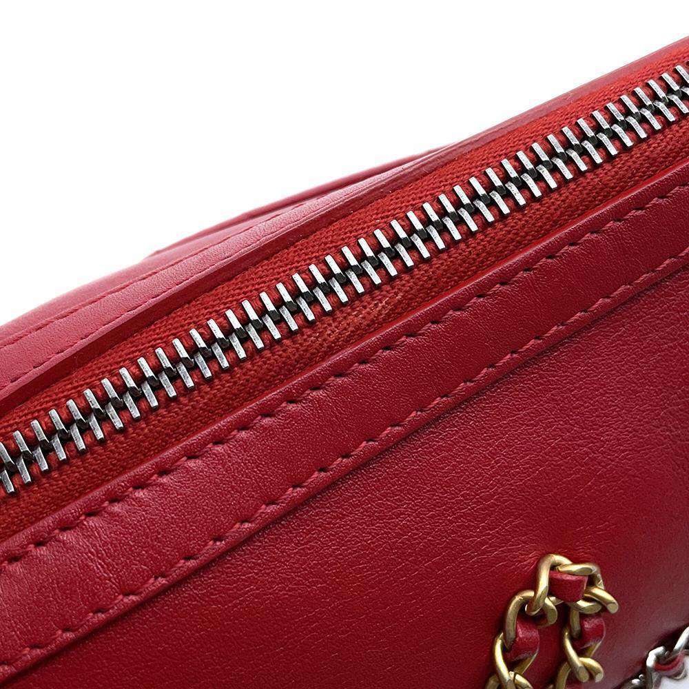 CHANEL Chain logo 2WAY Shoulder Bag RedAS1779 Leather