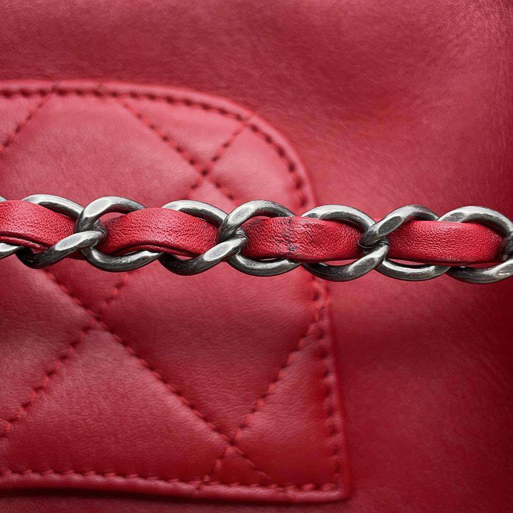 CHANEL Chain logo 2WAY Shoulder Bag RedAS1779 Leather