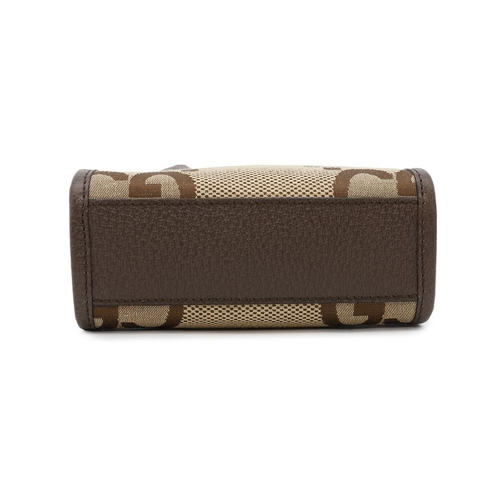 GUCCI Jumbo GG 2WAY Shoulder Beige/Brown699406 GG Canvas Leather Size Mini