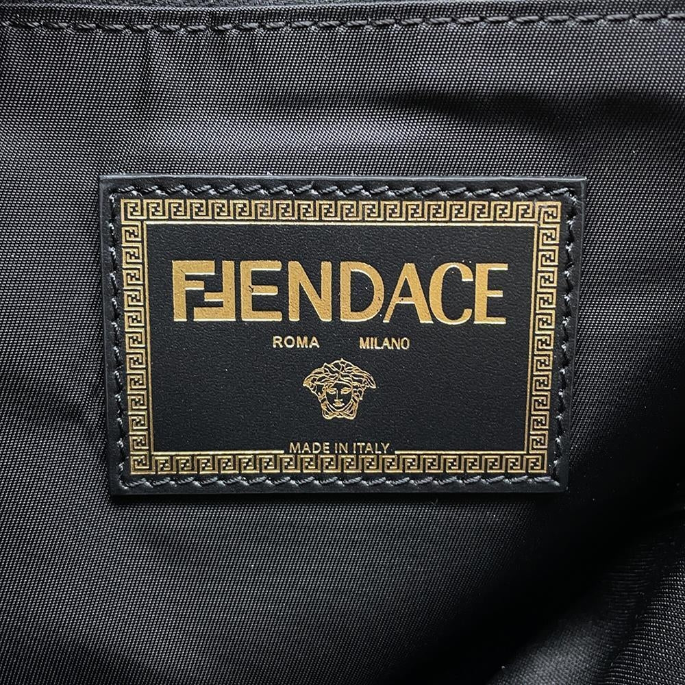 FENDI Fendace Backpack Black/Yellow7VZ066 Nylon