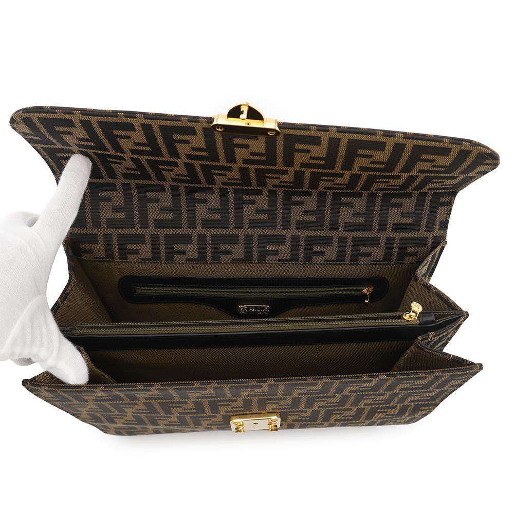 FENDI Zucca Pattern 2WAYBag Brown0914117 Canvas Leather