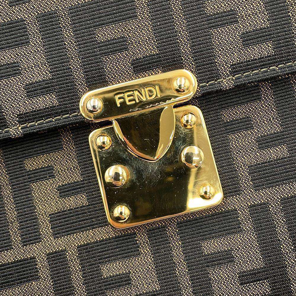 FENDI Zucca Pattern 2WAYBag Brown0914117 Canvas Leather