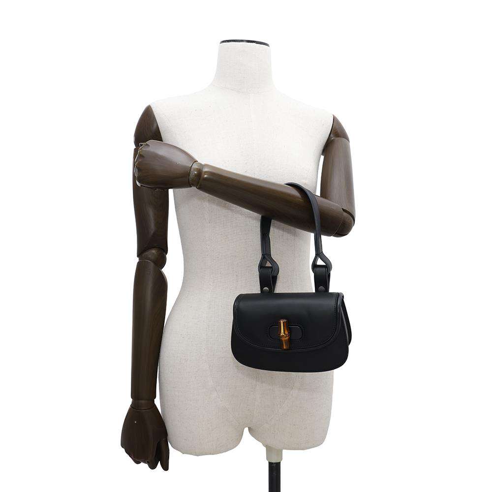GUCCI Bamboo 1947 Mini Belt Bag Black681137 Leather