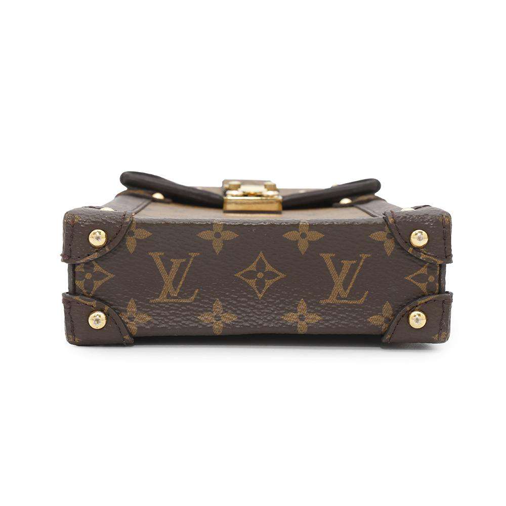 LOUIS VUITTON Pochette Trunk Vertical BrownM67873 Monogram Reverse Canvas