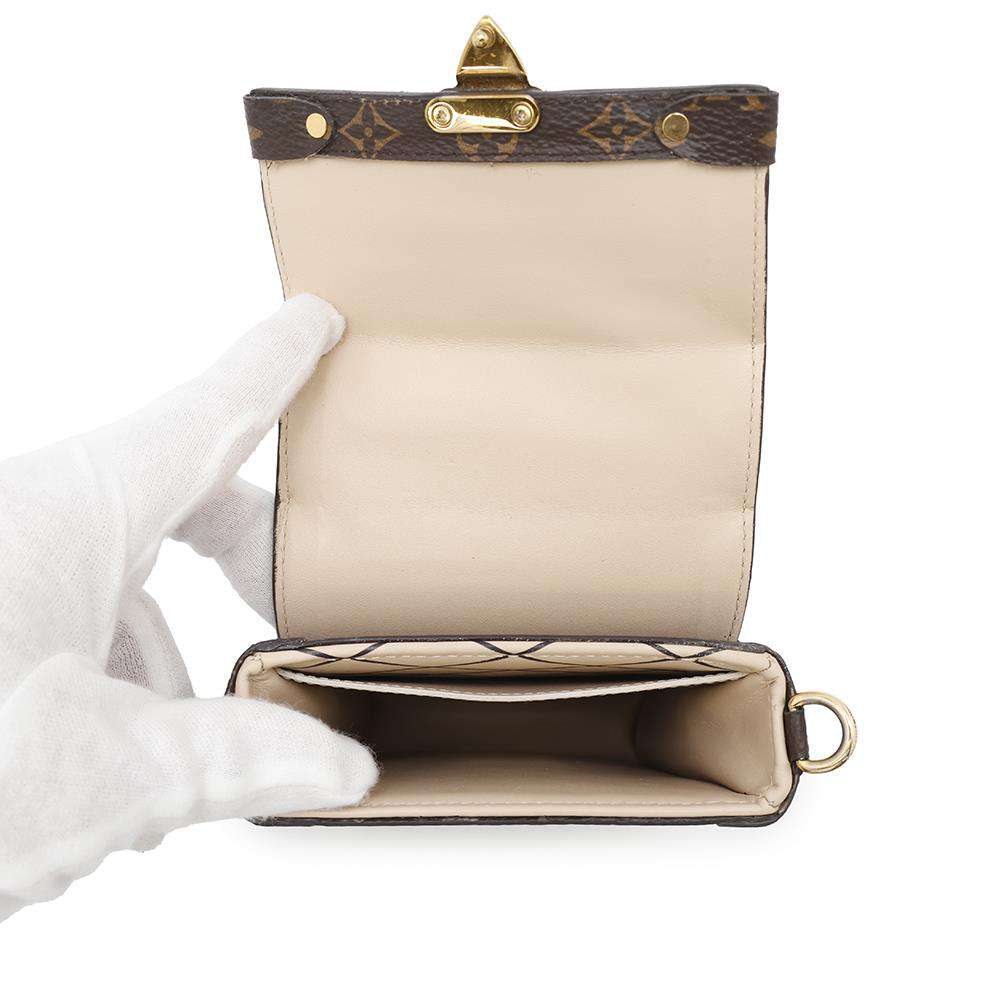 LOUIS VUITTON Pochette Trunk Vertical BrownM67873 Monogram Reverse Canvas