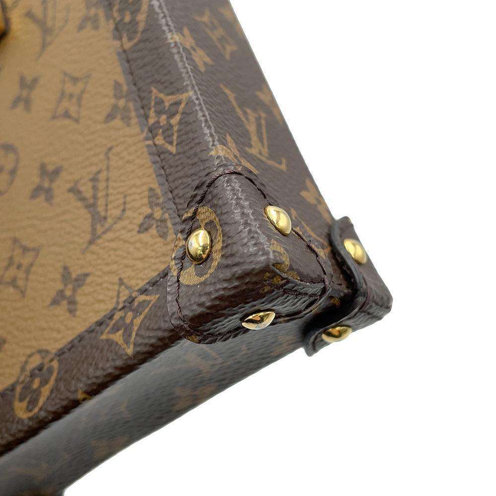 LOUIS VUITTON Pochette Trunk Vertical BrownM67873 Monogram Reverse Canvas