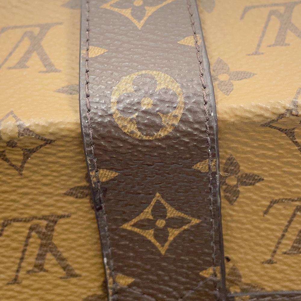 LOUIS VUITTON Pochette Trunk Vertical BrownM67873 Monogram Reverse Canvas