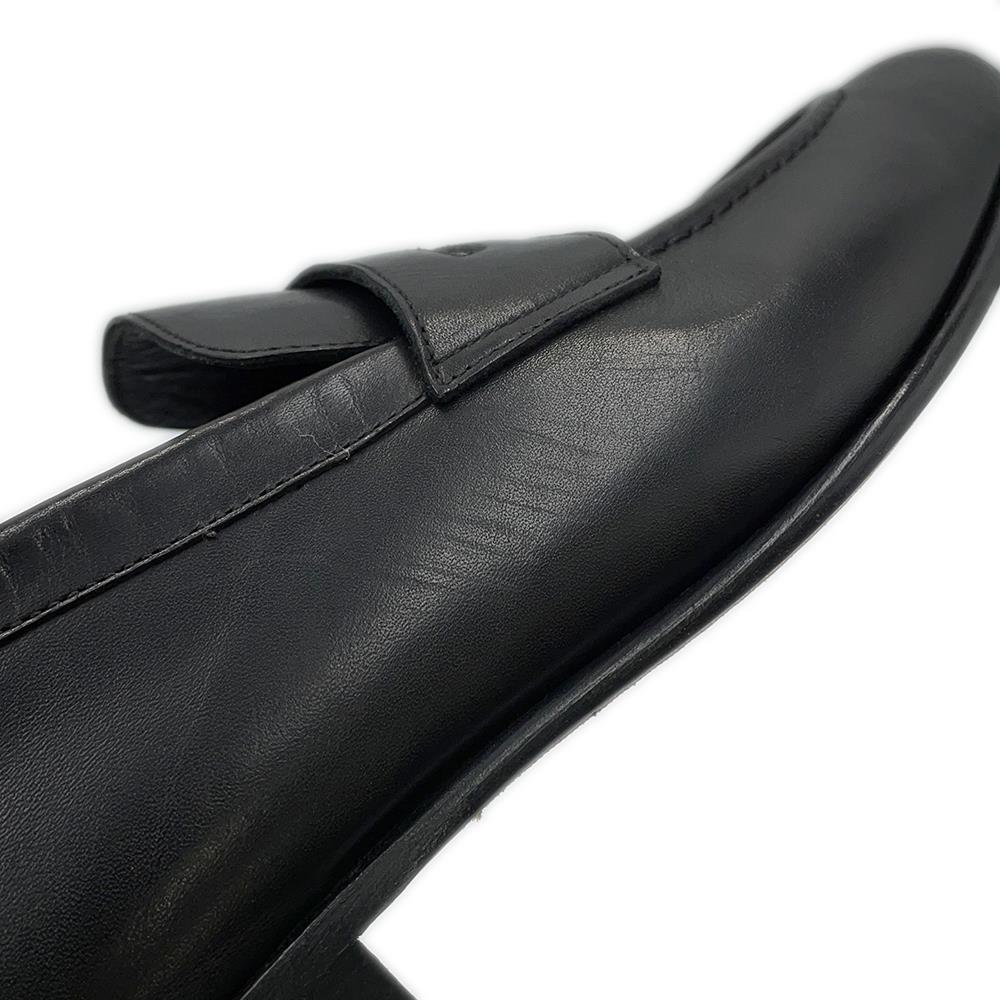 LOUIS VUITTON Globe Line Loafers Black1AA723 Calf Leather Size 6.5