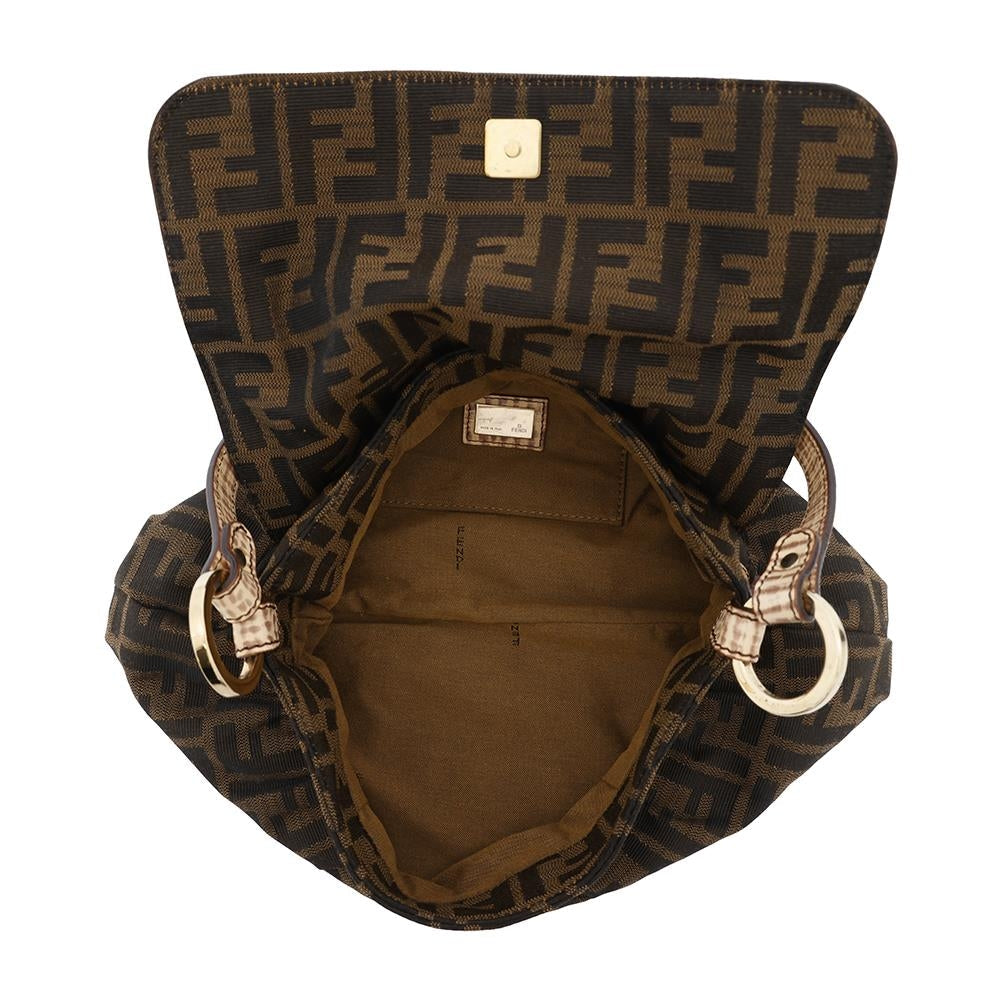 FENDI Zucca Pattern one belt Brown8BR445 Canvas Leather