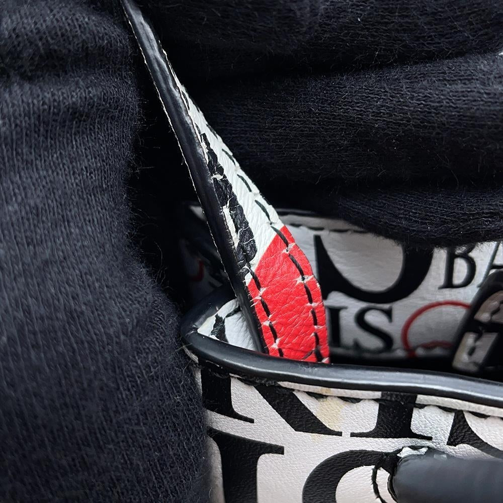 BALENCIAGA Bon Jules Paris Shopping Phone Holder White/Black/Red593826 Leather
