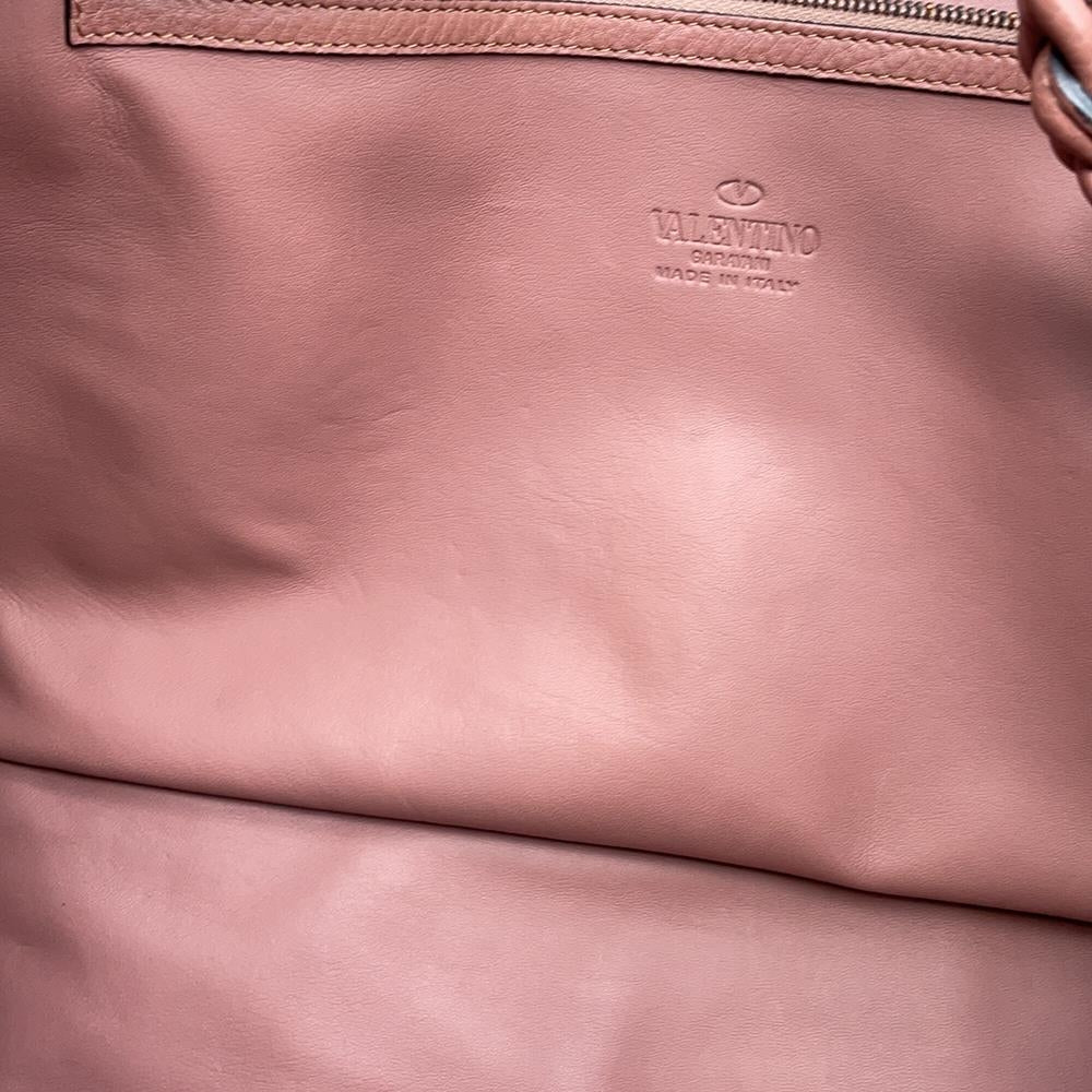 Valentino Garavani Braided handle tote PinkBrown Leather