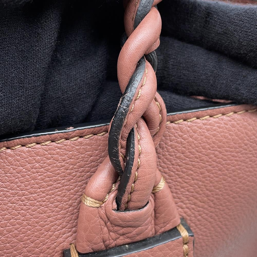 Valentino Garavani Braided handle tote PinkBrown Leather