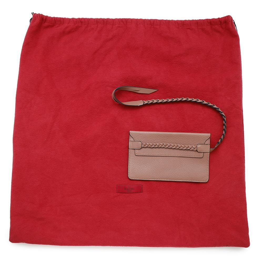 Valentino Garavani Braided handle tote PinkBrown Leather