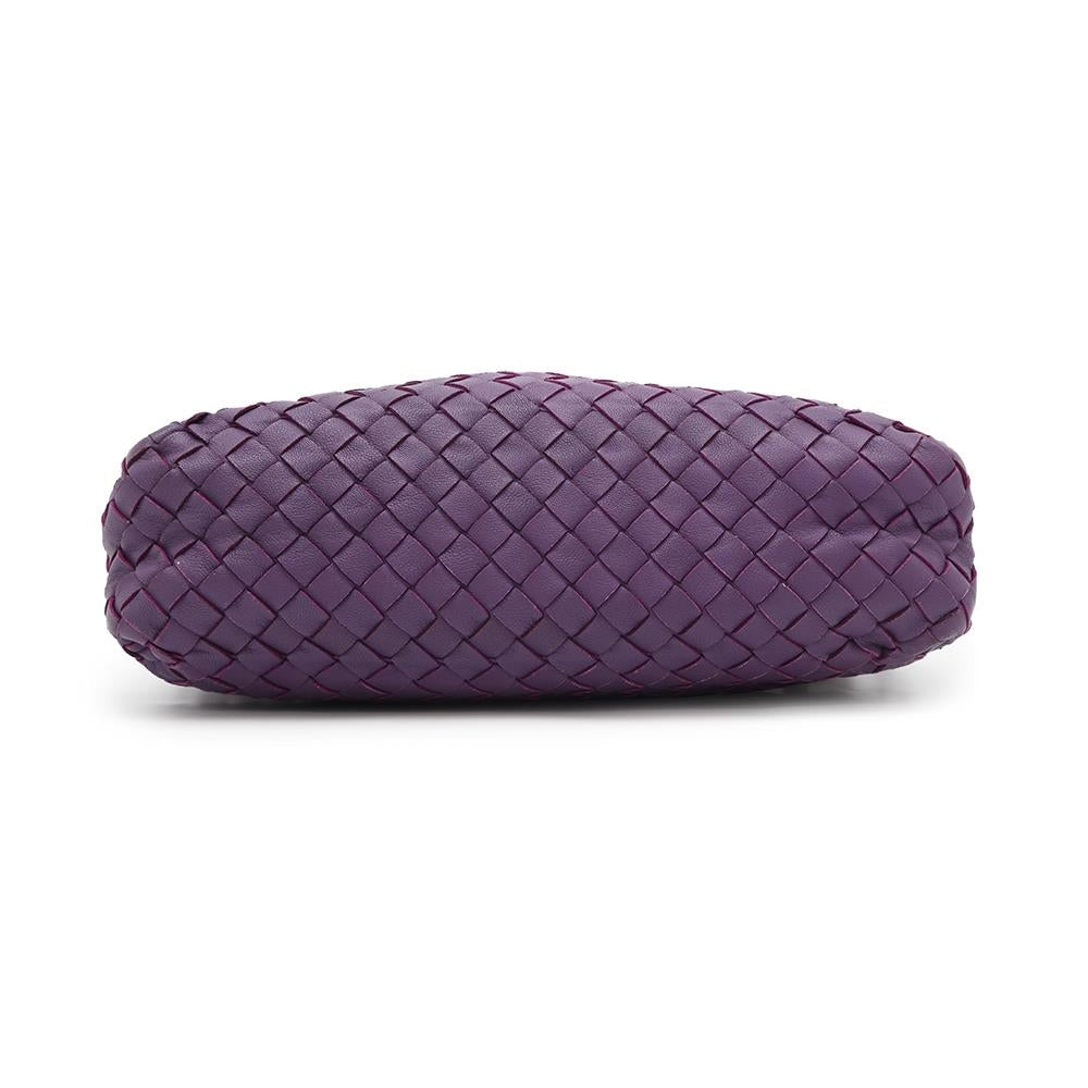 Bottega Veneta INTRECCIATO Shoulder Bag Purple Leather
