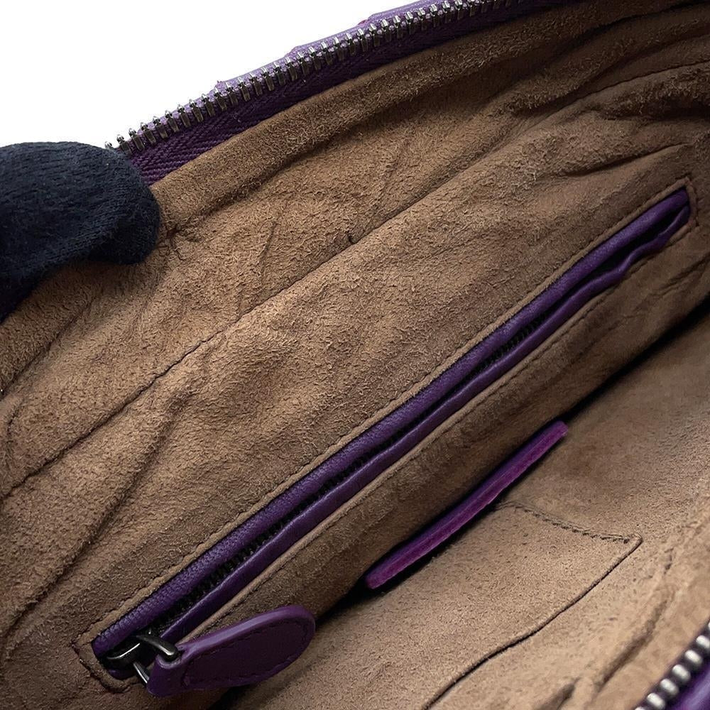 Bottega Veneta INTRECCIATO Shoulder Bag Purple Leather