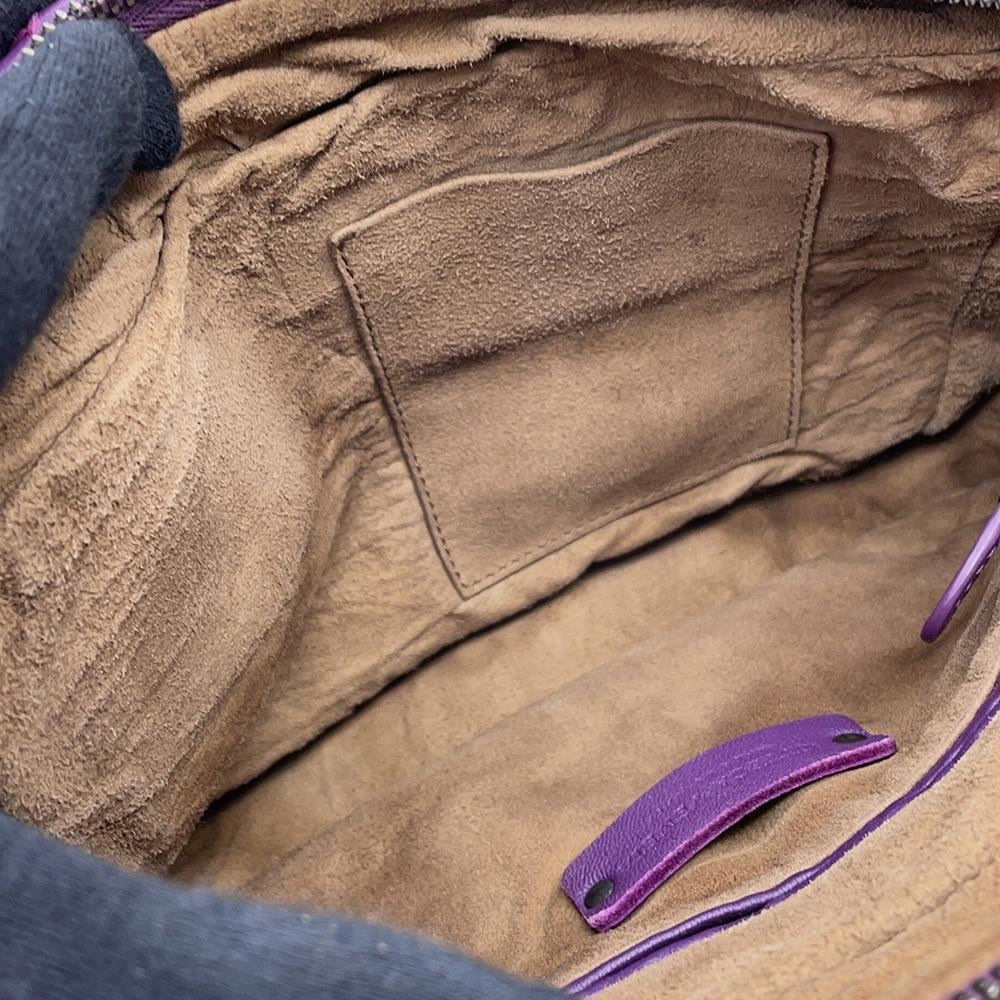 Bottega Veneta INTRECCIATO Shoulder Bag Purple Leather