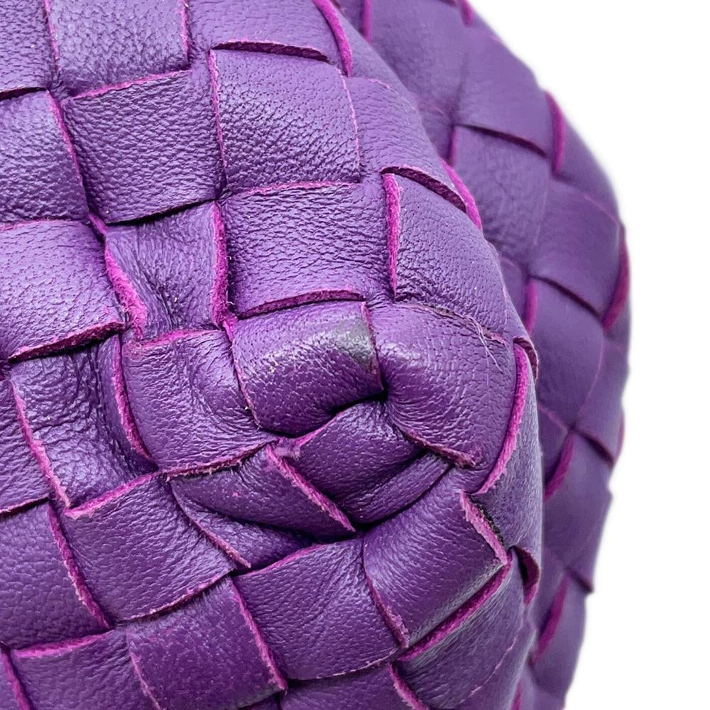 Bottega Veneta INTRECCIATO Shoulder Bag Purple Leather