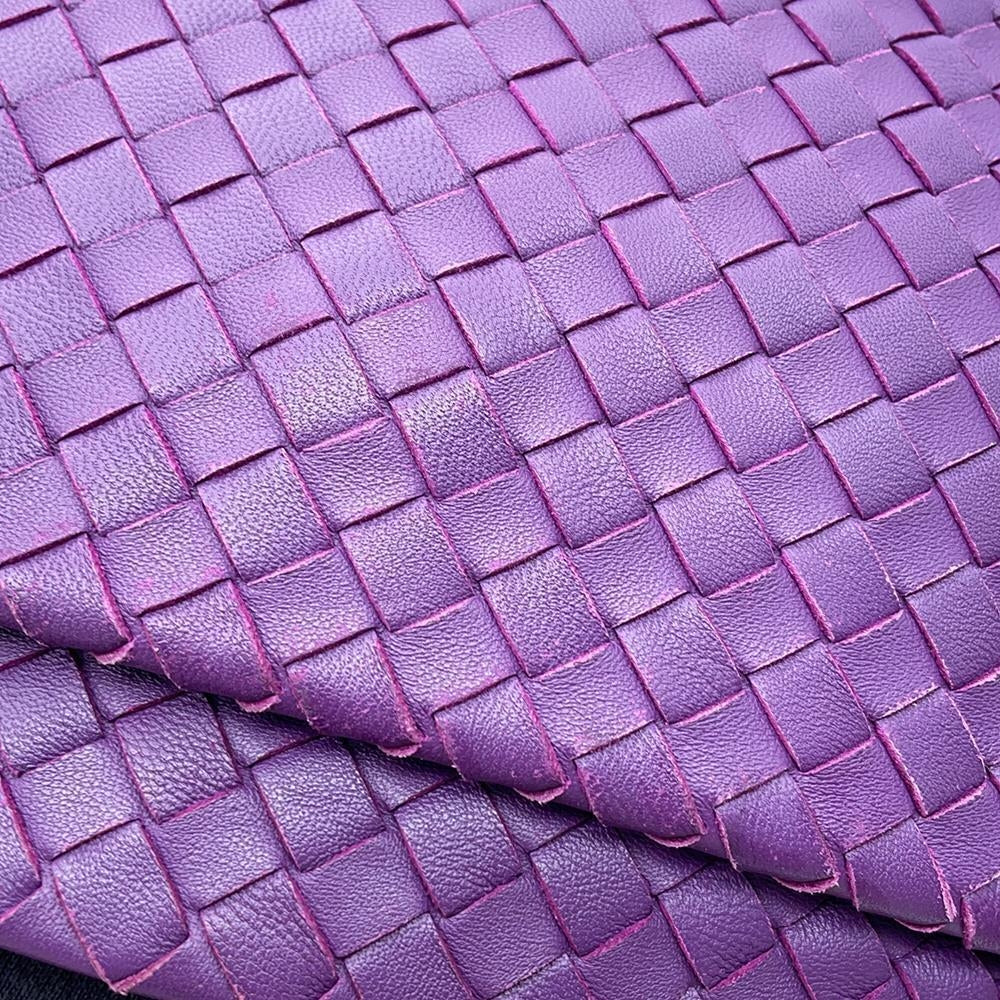 Bottega Veneta INTRECCIATO Shoulder Bag Purple Leather