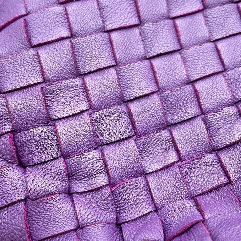 Bottega Veneta INTRECCIATO Shoulder Bag Purple Leather