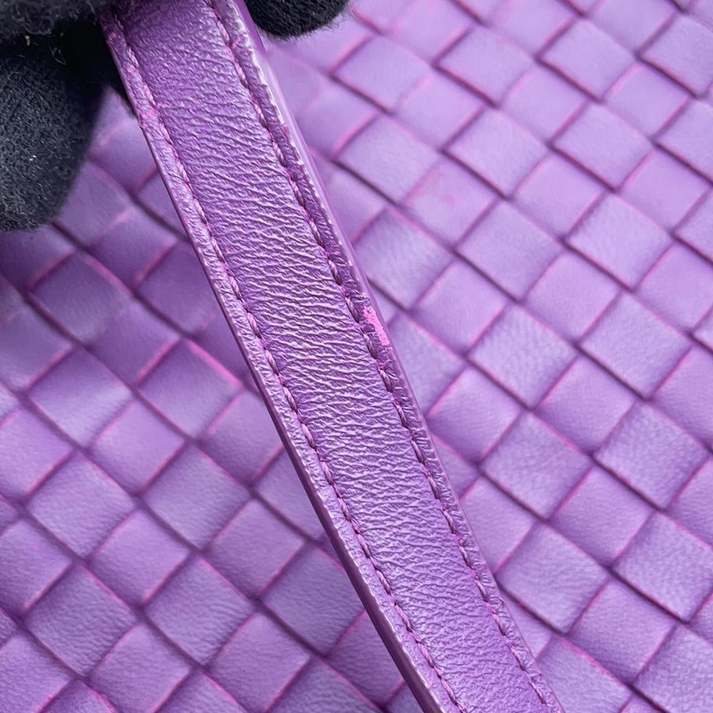 Bottega Veneta INTRECCIATO Shoulder Bag Purple Leather