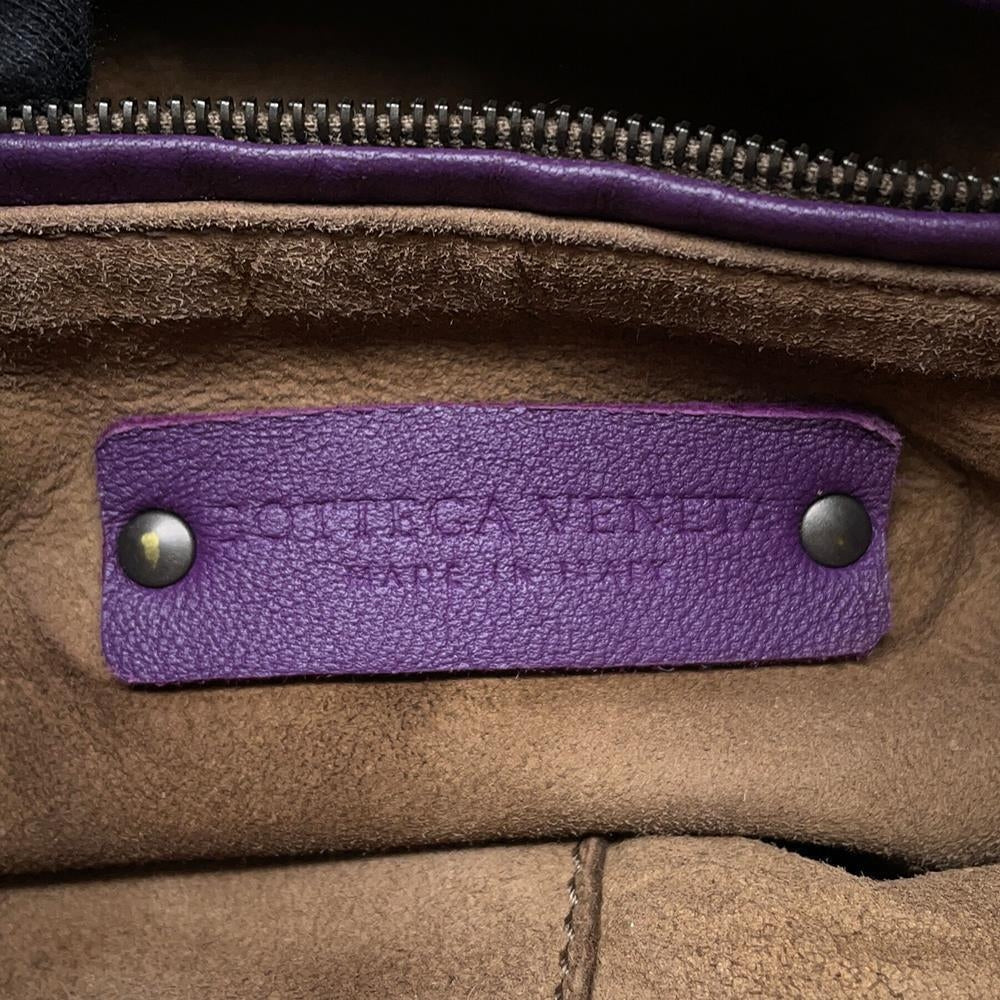 Bottega Veneta INTRECCIATO Shoulder Bag Purple Leather