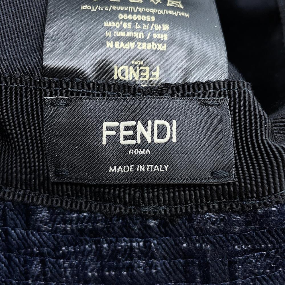 FENDI Zucca Pattern Hat Size M NavyFXQ982 Cotton65% Polyester35%