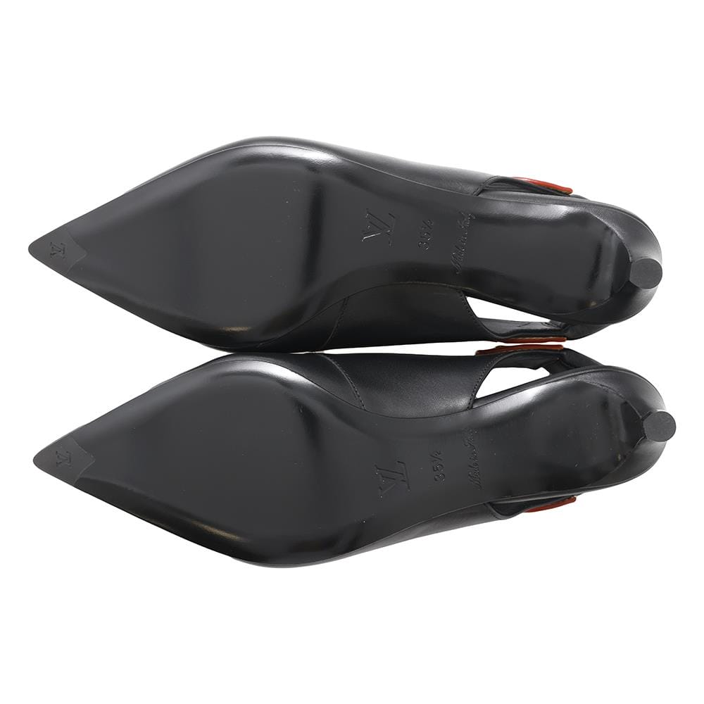 LOUIS VUITTON Allure Pumps Black1AD301 Calf Leather Size 35 1/2