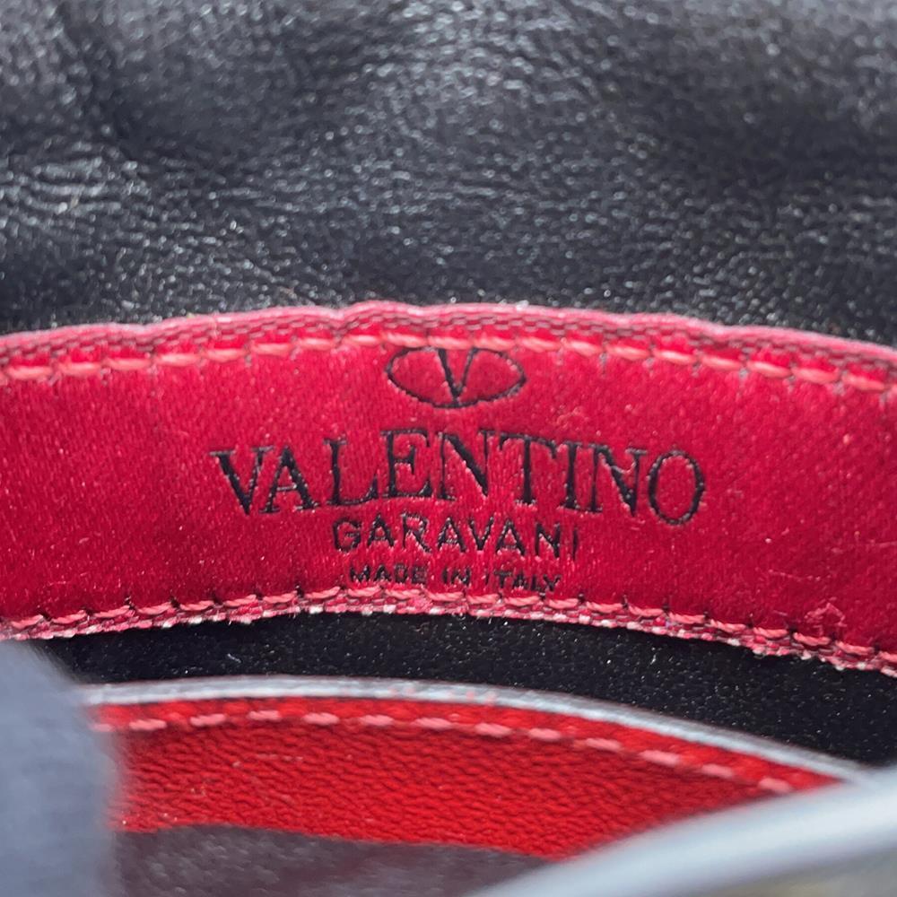Valentino Garavani Rock Studded ChainShoulder Phone Case Black Leather