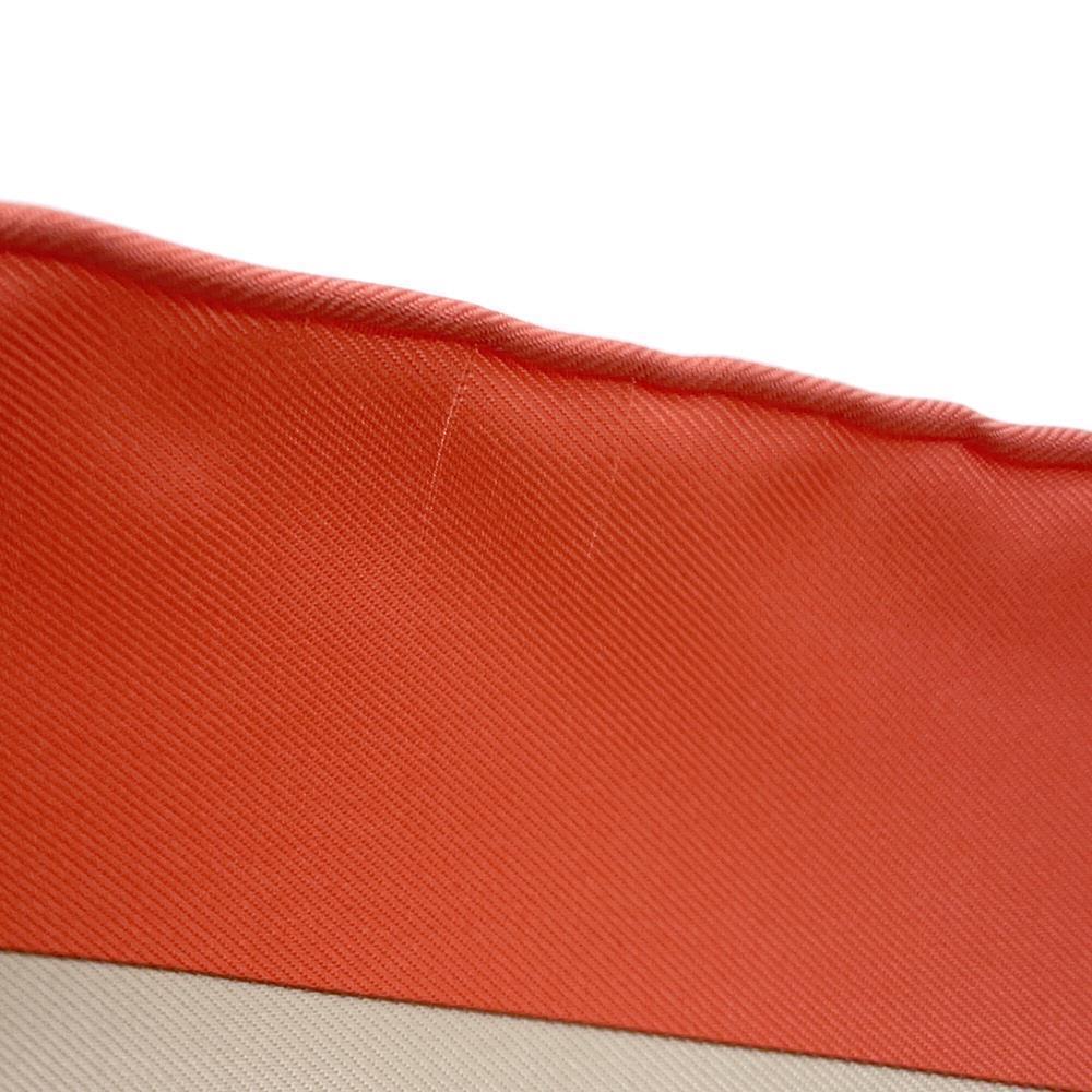 HERMES Carre Plumes II Size 90 Coral/Beige/Rose Silk100%