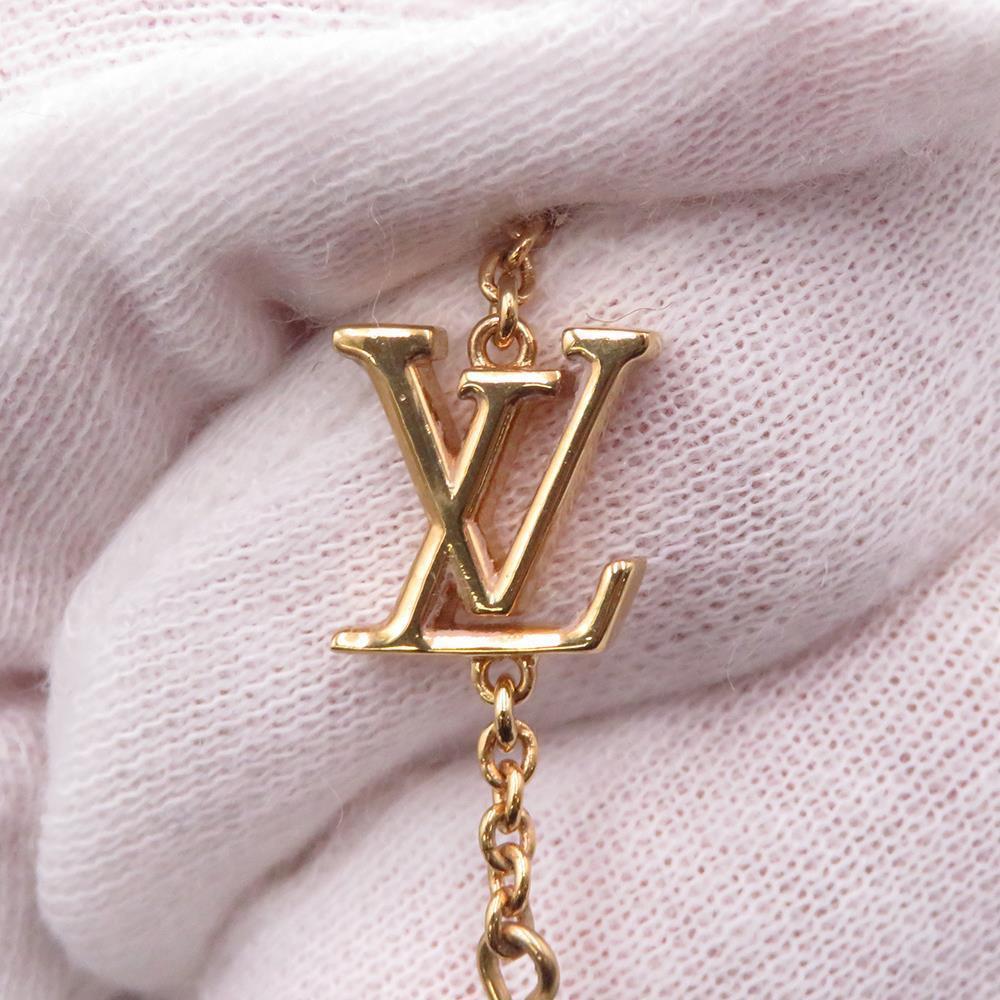 LOUIS VUITTON Necklace Louisa GoldM01610 Metal Faux Pearl