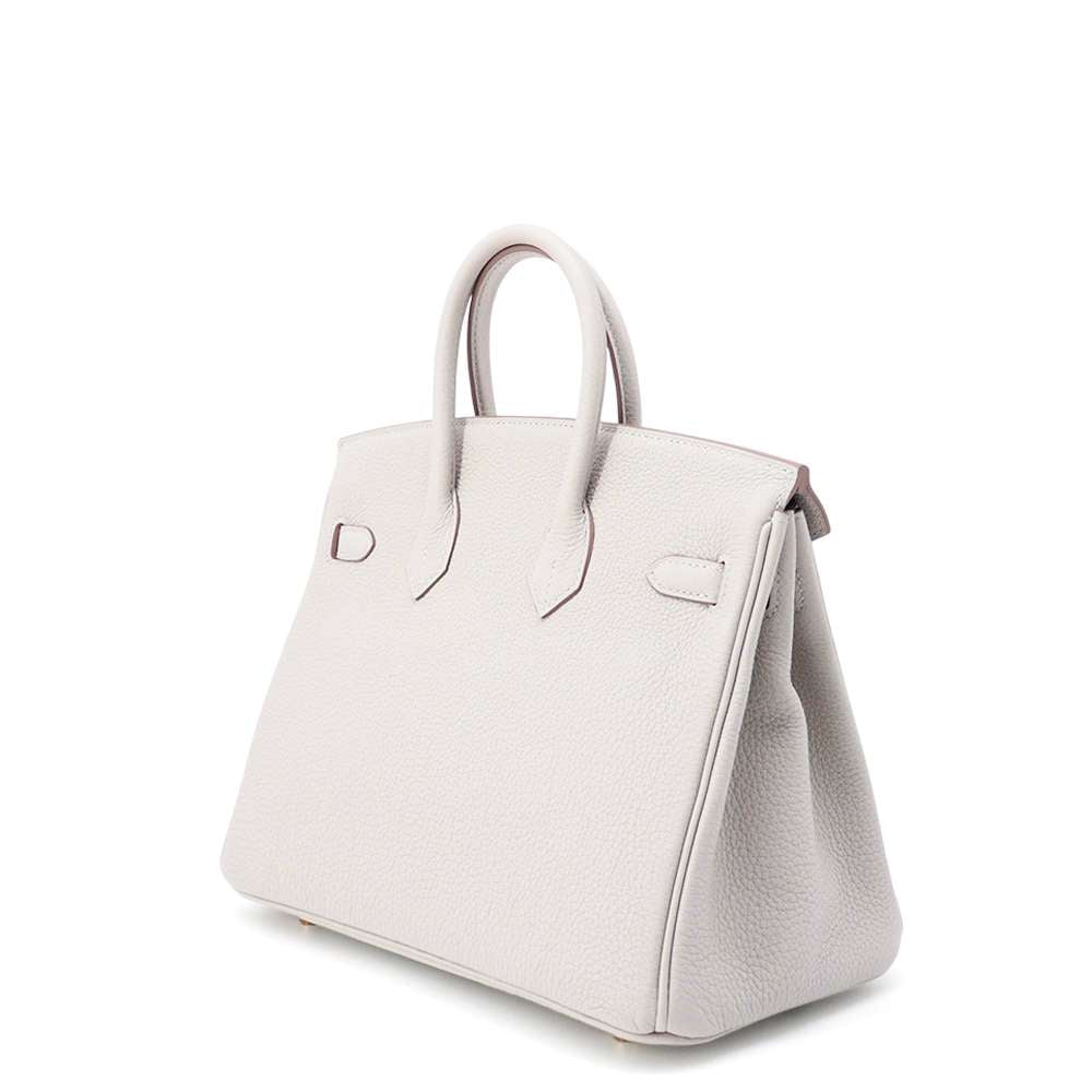 HERMES Birkin Pearl Grey Togo Leather Size 25