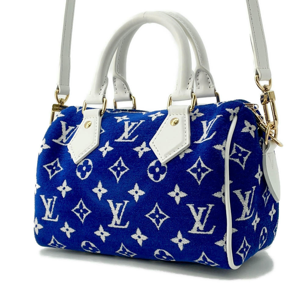 LOUIS VUITTON Speedy Bandouliere LV Match Blue/WhiteM20751 Monogram・Jacquard Velvet Size 20