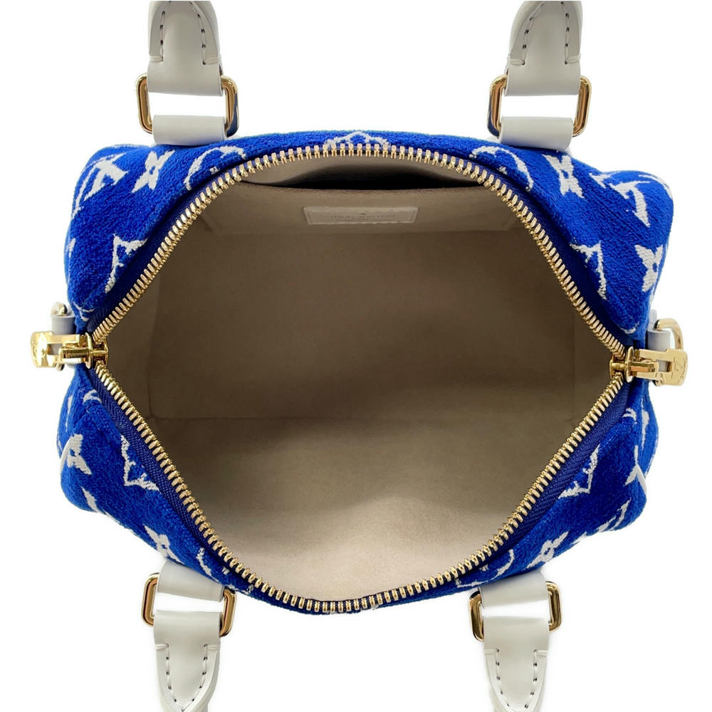 LOUIS VUITTON Speedy Bandouliere LV Match Blue/WhiteM20751 Monogram・Jacquard Velvet Size 20