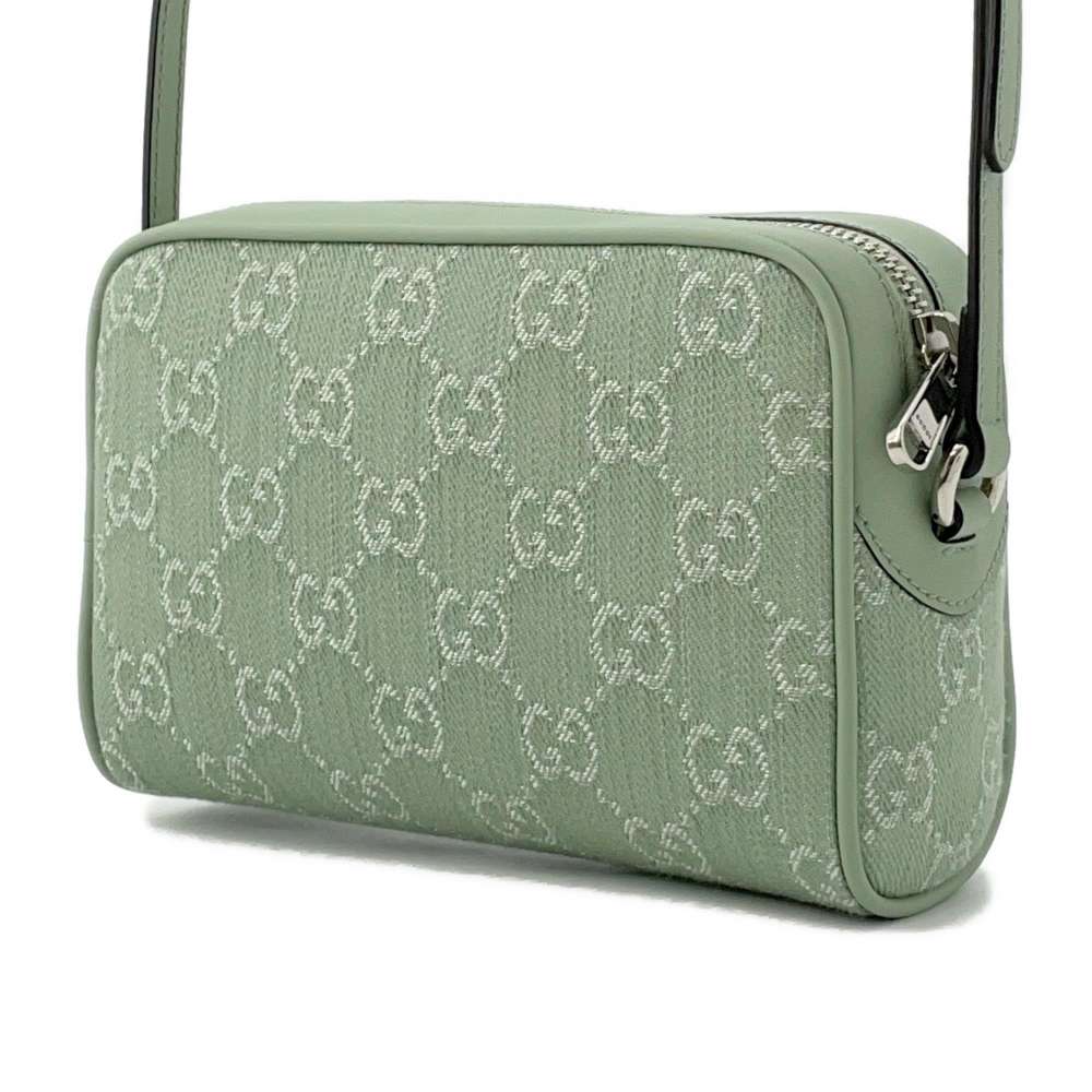 GUCCI Ophidia Mini Shoulder Bag PailleGreen?772311 GG SupremeCanvas Leather