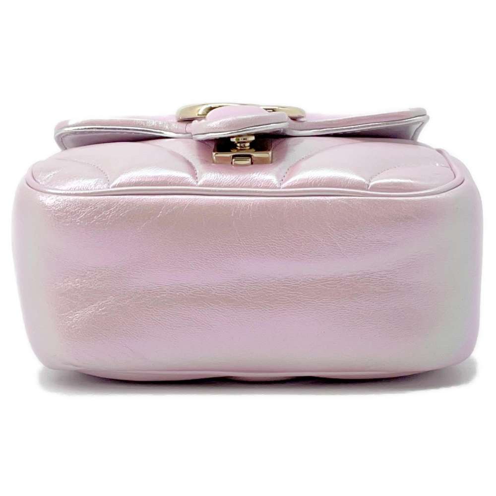 GUCCI GG Marmont Quilted Mini Shoulder Bag Pink739682 Leather