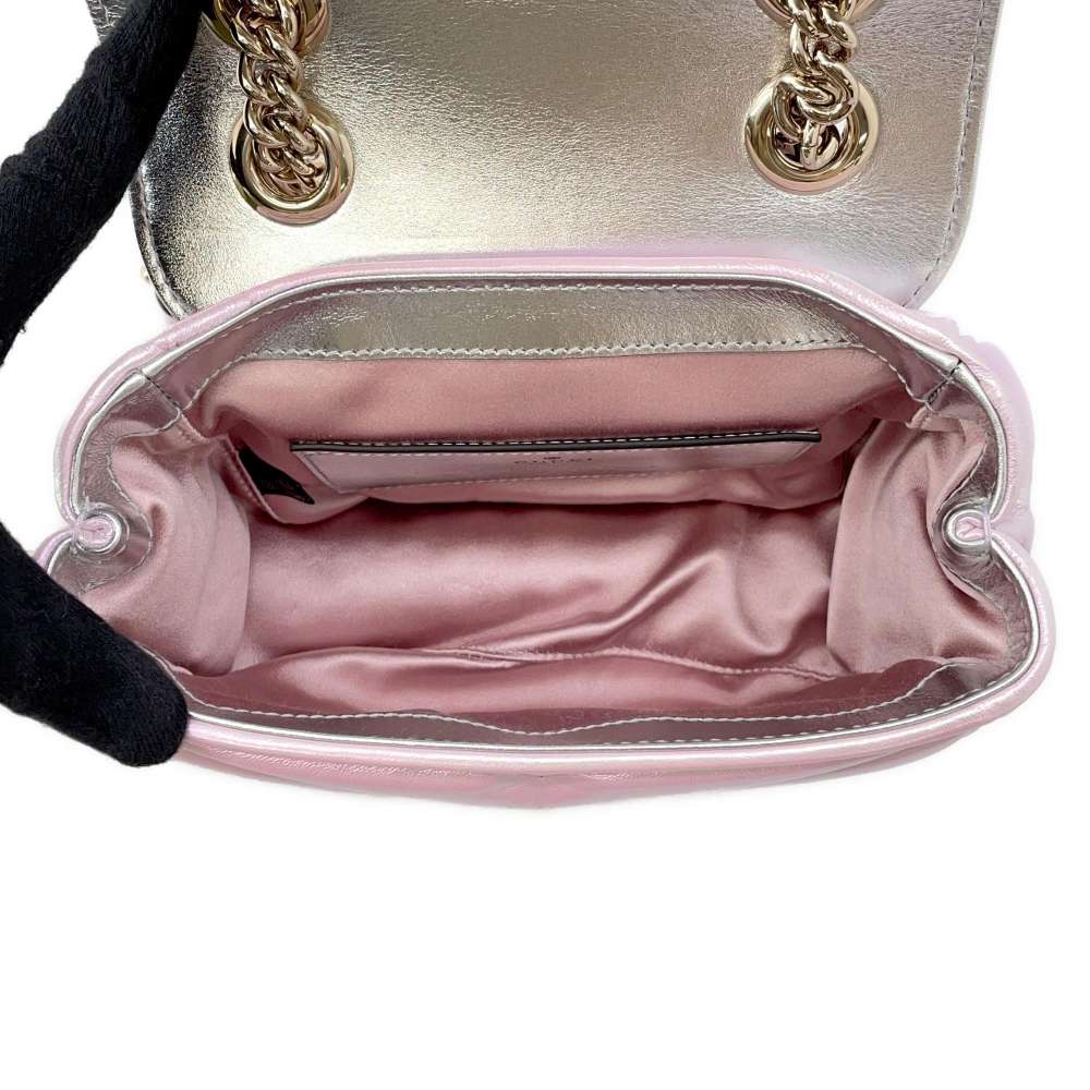 GUCCI GG Marmont Quilted Mini Shoulder Bag Pink739682 Leather