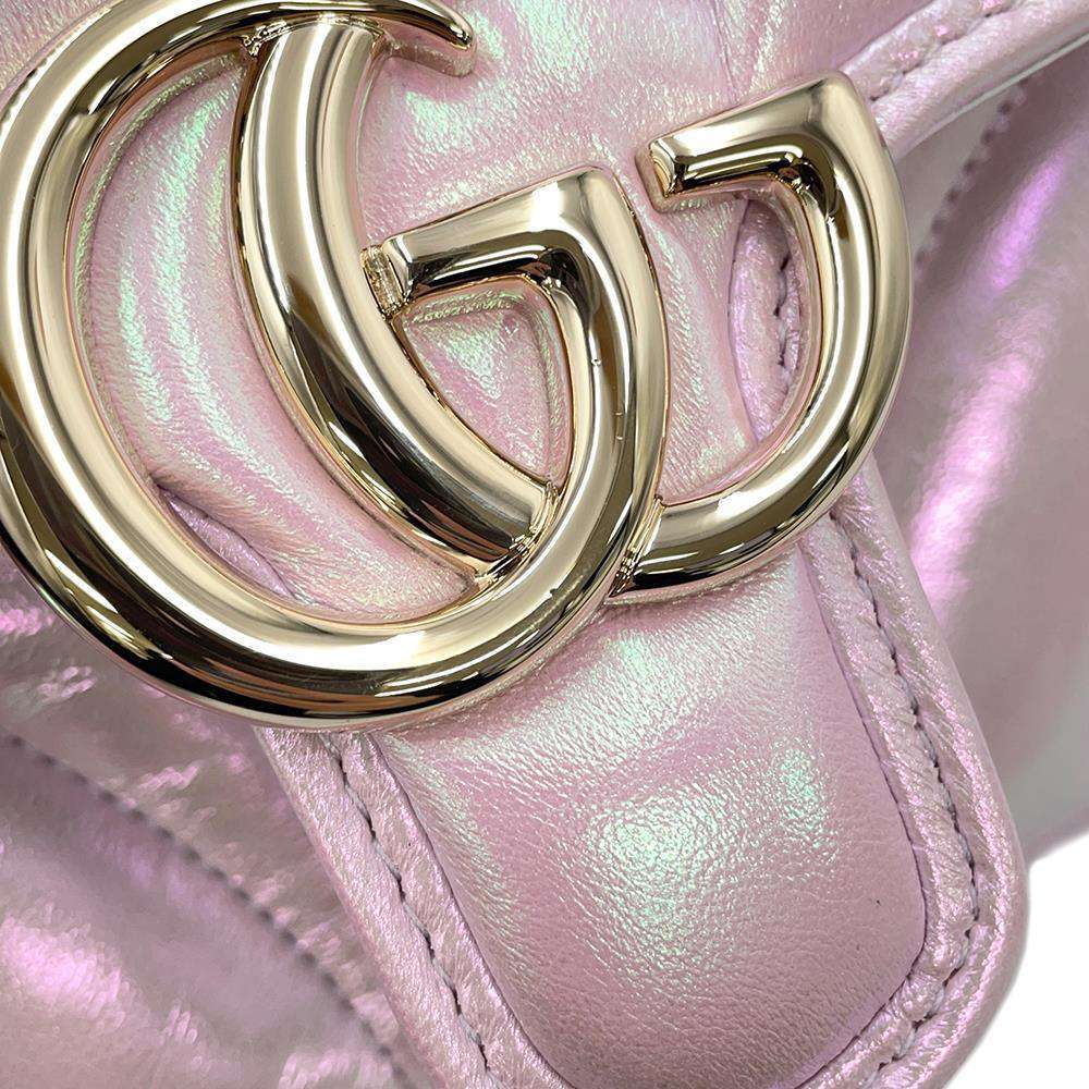 GUCCI GG Marmont Quilted Mini Shoulder Bag Pink739682 Leather