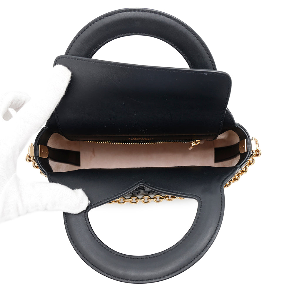 TIFFANY&Co. Return to TIFFANY&Co. Bag Charm Tote Bag Black72870360 Calf Leather Size Mini