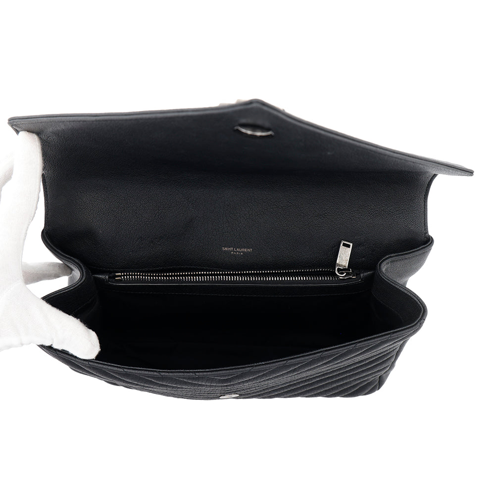 SAINT LAURENT PARIS College 2WAY ChainShoulder Bag Black600278 Leather