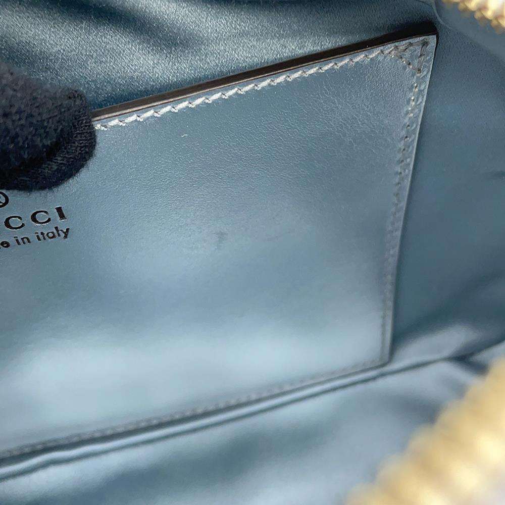 GUCCI GG Marmont Small Shoulder Bag Blue Aurora447632 Leather