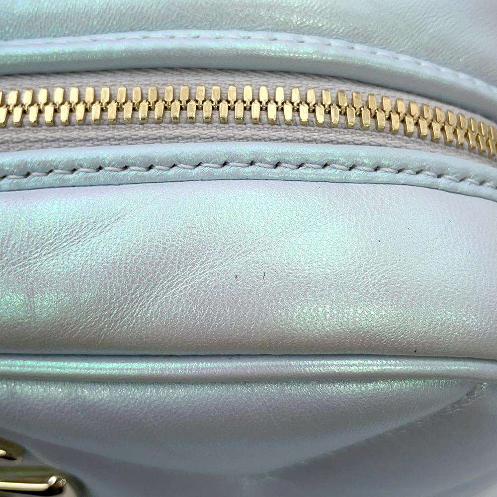 GUCCI GG Marmont Small Shoulder Bag Blue Aurora447632 Leather