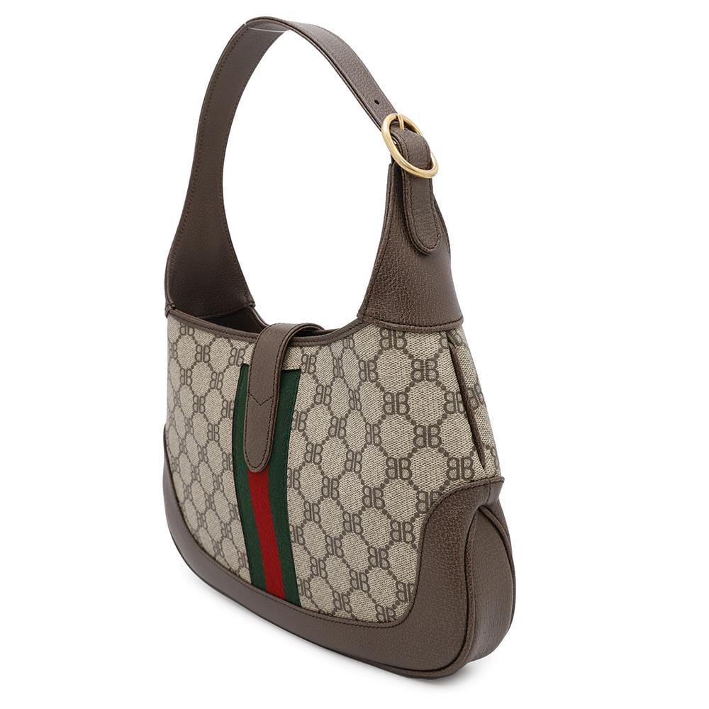 BALENCIAGA GUCCI Collaboration The Hacker Project Jackie1961 Small Brown/Beige680118 PVC Coated Canvas Leather